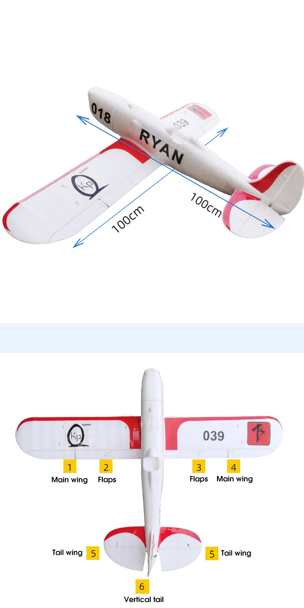 KPQRC-RYAN-RC-Rennflugzeug-mit-einer-Spannweite-von-1000-mm-festes-Flugzeug-KIT-EPO-2023044-5